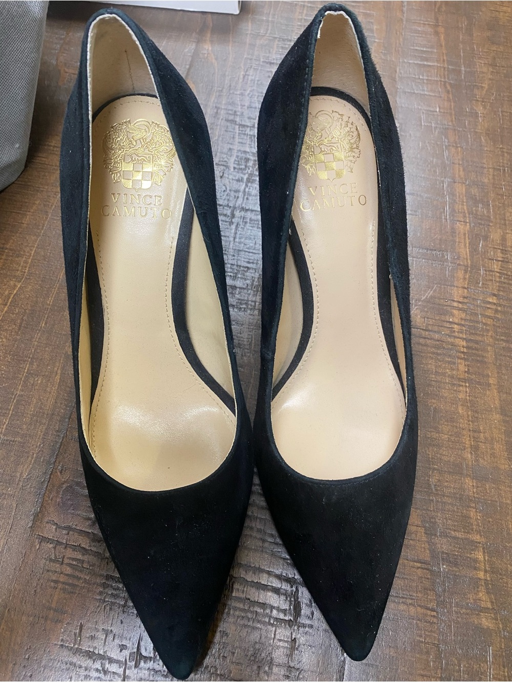 Vince Camuto Black Suede Pointed Toe Pumps